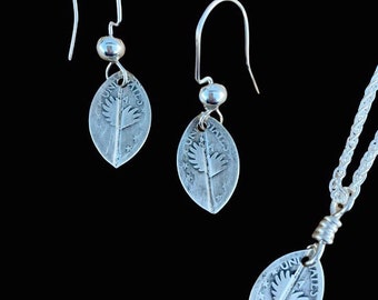Angel Wings Necklace and Earrings. Silver Angel Wings. Coin Earring. Designer Jewelry Set. Mother’s Day Gift for Her.
