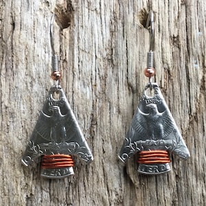 Coin Jewelry/Stunning Eagle Earrings/Quarter Earrings/Coin Earrings/Coin Jewelry/Gift For Her/Southwestern Earrings/Clip Ons/Gifts under 30