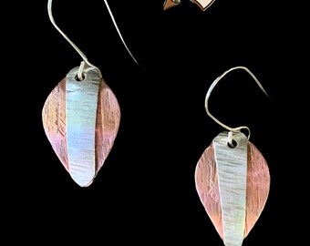 Stunning Copper Earrings/Handmade Copper Earrings/Silver and Copper Earrings/Lightweight Clip Earrings/Earrings/Small Copper Earrings