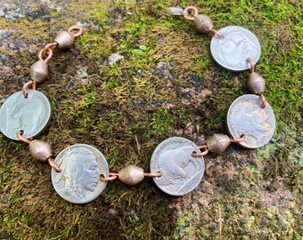 Native American Bracelet/Native American Bracelet/Buffalo Nickel/Indian Bracelet/Vintage Coins/Indian Jewelry/Father’s Gift