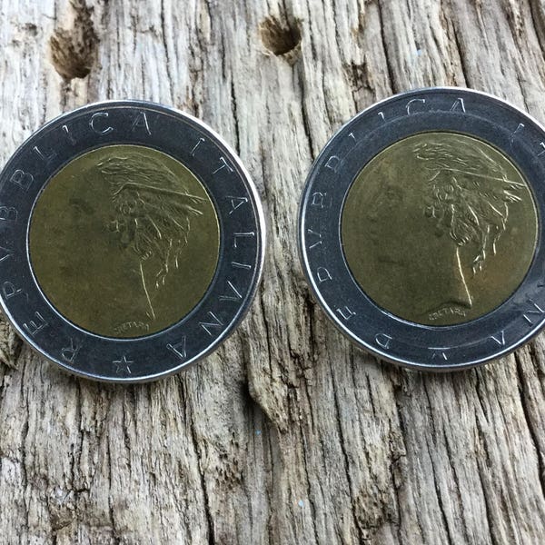 Italian Lira Post Earrings. Authentic Italian Coins. Unique Coin Earrings. Clip On Stud Earrings. Round Clip Earrings. Gifts under 30.