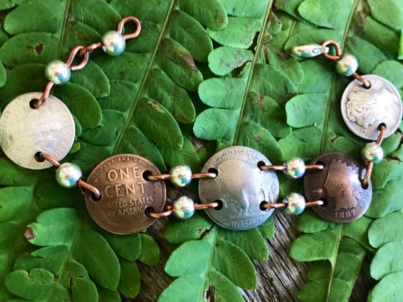 Regalo GRATUITO Con Questo Acquisto Bracciale In Nichel Di Bufalo Con Monete Vintage E Maglie In Argento Sterling - Italia - Foto 4