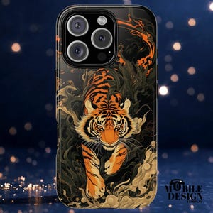 Jungle Tiger Phone Case, Cool Design Cover for iPhone 16 15 14 13 12 Pro Max, Samsung Galaxy S25 S24 S23 Ultra, Pixel 9 8, Gift for Him