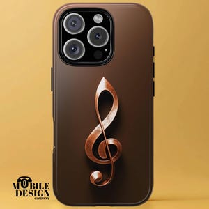 Treble Clef Design Phone Case, Musical Notes Cover for iPhone 16 15 14 13 12 11 Pro Max, Samsung Galaxy S24 S23 Ultra, Pixel 9, Music Lovers