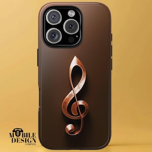 Treble Clef Design Phone Case, Musical Notes Cover for iPhone 16 15 14 13 12 11 Pro Max, Samsung Galaxy S25 S24 Ultra, Pixel 9, Music Lovers