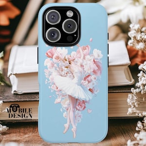 Elegant Ballerina Pastel Blue Phone Case, Chic Ballet Case for iPhone 16 15 14 13 12 Pro Max, Samsung Galaxy S25 S24 S23 Ultra, Pixel 9 8
