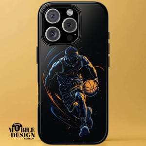 Basketball Player Phone Case, Stylish Tough Cover for iPhone 16 15 14 13 Pro Max, Samsung Galaxy S25 S24 S23 Ultra, Pixel 9 8, Trendy Gift