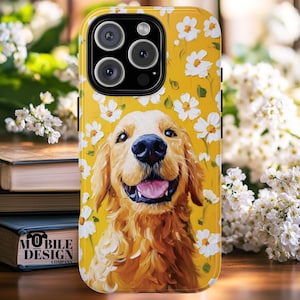 Golden Retriever Phone Case, Dog Puppy, Animal Lover Cover for iPhone 16 15 14 13 12 Pro Max, Samsung Galaxy S25 S24 S23 Ultra, Pixel 9 8