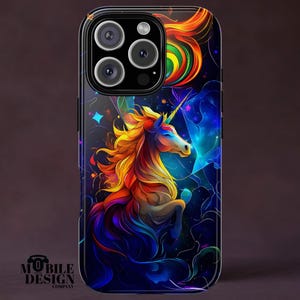 Rainbow Unicorn Phone Case, Fantasy Phone Case for iPhone 16 15 14 13 12 11 Pro Max XS, Samsung Galaxy S24 S23 S22 S21 Ultra, Pixel 8 7