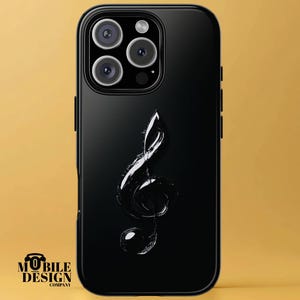 Music Phone Case, Musical Notes Black & White Cover for iPhone 16 15 14 Pro Max, Samsung Galaxy S24 S23 Ultra, Pixel 9 8, Music Teacher Gift