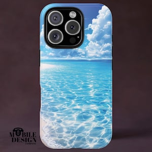 Beach Seaside Phone Case, Ocean Sea, Summer Wave Cover for iPhone 16 15 14 13 12 Pro Max, Samsung Galaxy S25 S24 S23 Ultra, Pixel 9 8