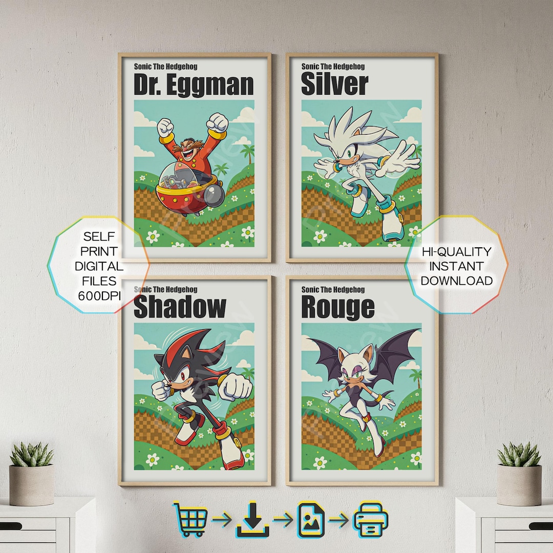 Sonic Watercolor Poster Set – Kids Room Decor (digital Download) - Etsy