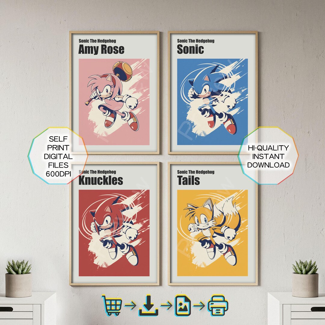 Sonic the Hedgehog Poster Set – Kids Room Art (digital Download) - Etsy