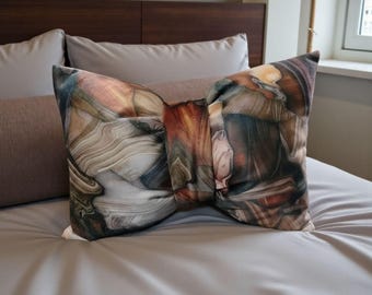 Marble Velvet Bow Pillow 12x18 – Decorative Cushion with Silicone Filling