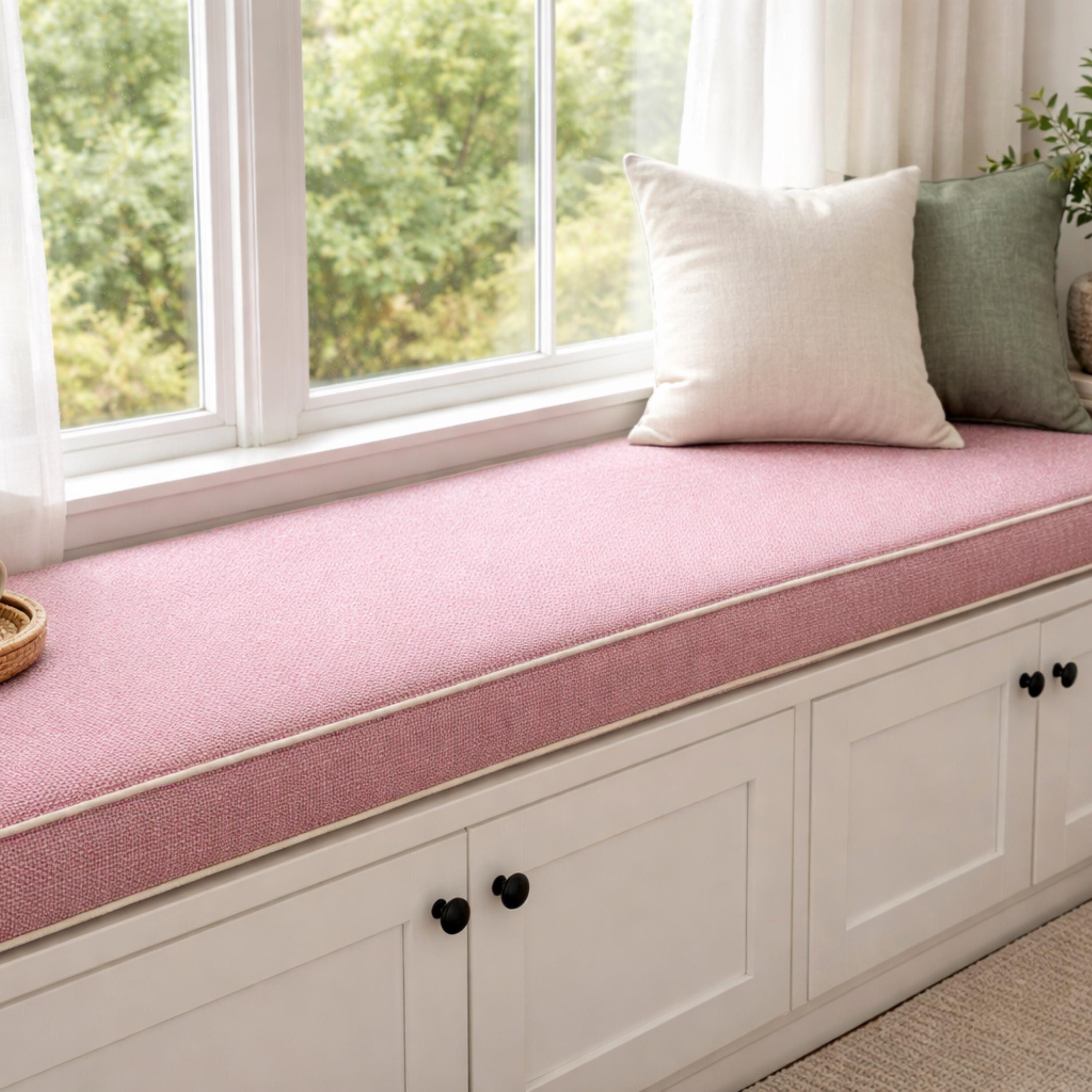 Cushion Pink Velvet Bench Seat Floor Pillow Pink Velvet Seat