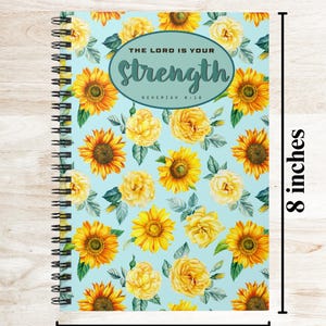 Sunflower Christian Spiral Notebook: Faith Journal, Bible Notes