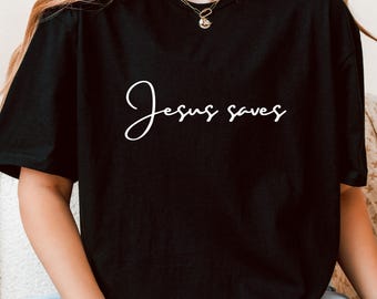 Jesus Saves Unisex T-Shirt, Religious Tee, Inspirational Shirt, Faith-Based Apparel, Christian Gift, Casual Wear