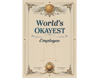 Certificado de empleado más aceptable: Póster divertido de motivación laboral
