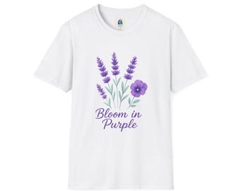 Camisa morada lavanda: moda cottagecore, camiseta a juego con uvas, regalo para amantes de la naturaleza