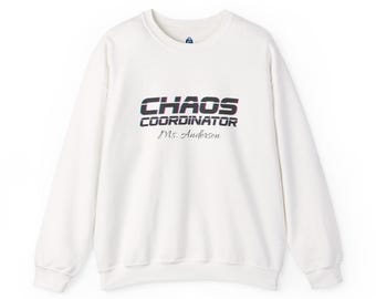 Sudadera personalizada para profesor: Divertida sudadera con cuello redondo con el nombre del profesor personalizado.