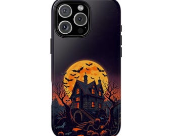 Funda para teléfono estilo mansión de terror retro: regalo gótico y espeluznante para Halloween