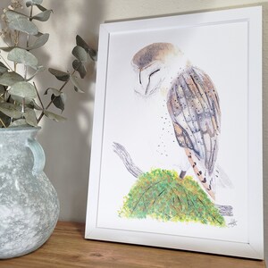 Barn Owl Art Print, 8.5x11 Watercolor Print, Barn Owl Watercolor Painting, Woodland Animal Art Print, Owl Wall Art, Owl Painting, Nature Art