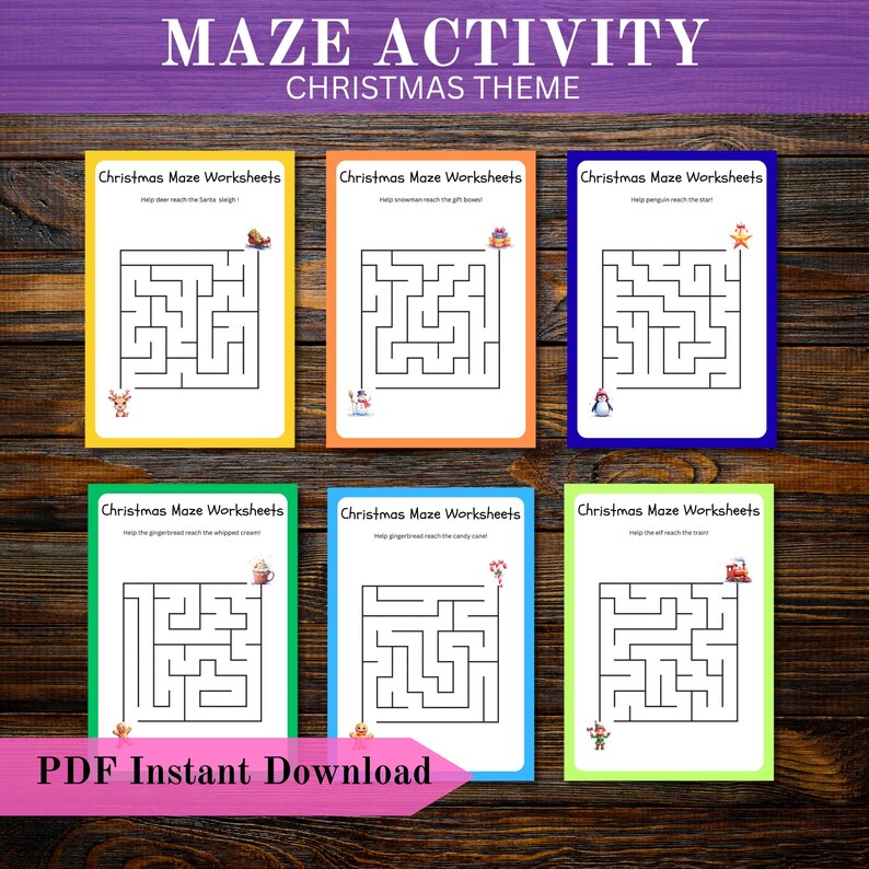 20 Christmas Maze Worksheets | Holiday Activity Pages for Kids ...