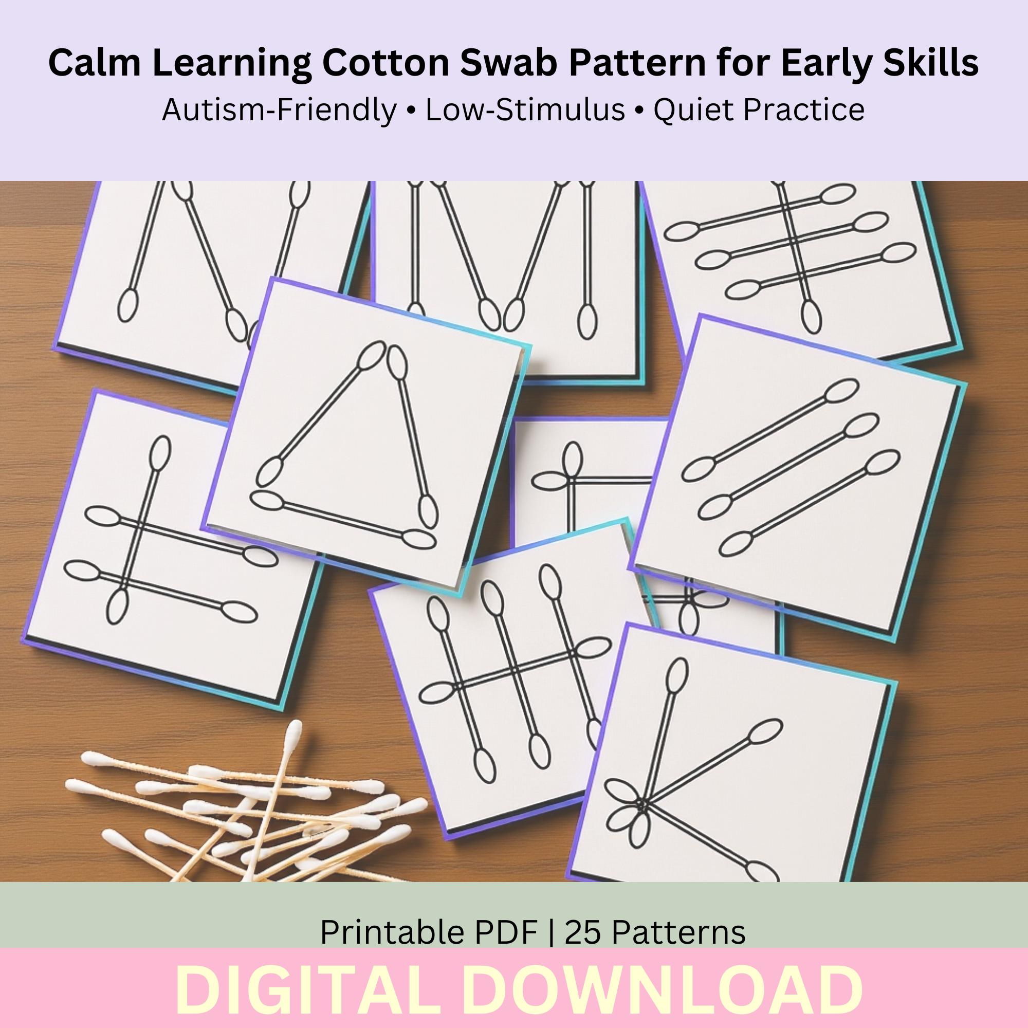 Swab Sample Pattern Autism‑friendly Cotton Swab Patterns Printable | Calm Fine Motor ...