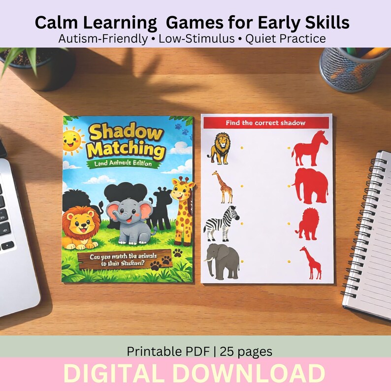 Autism‑friendly Printable Games Bundle | Calm Learning Mazes, Spot the ...