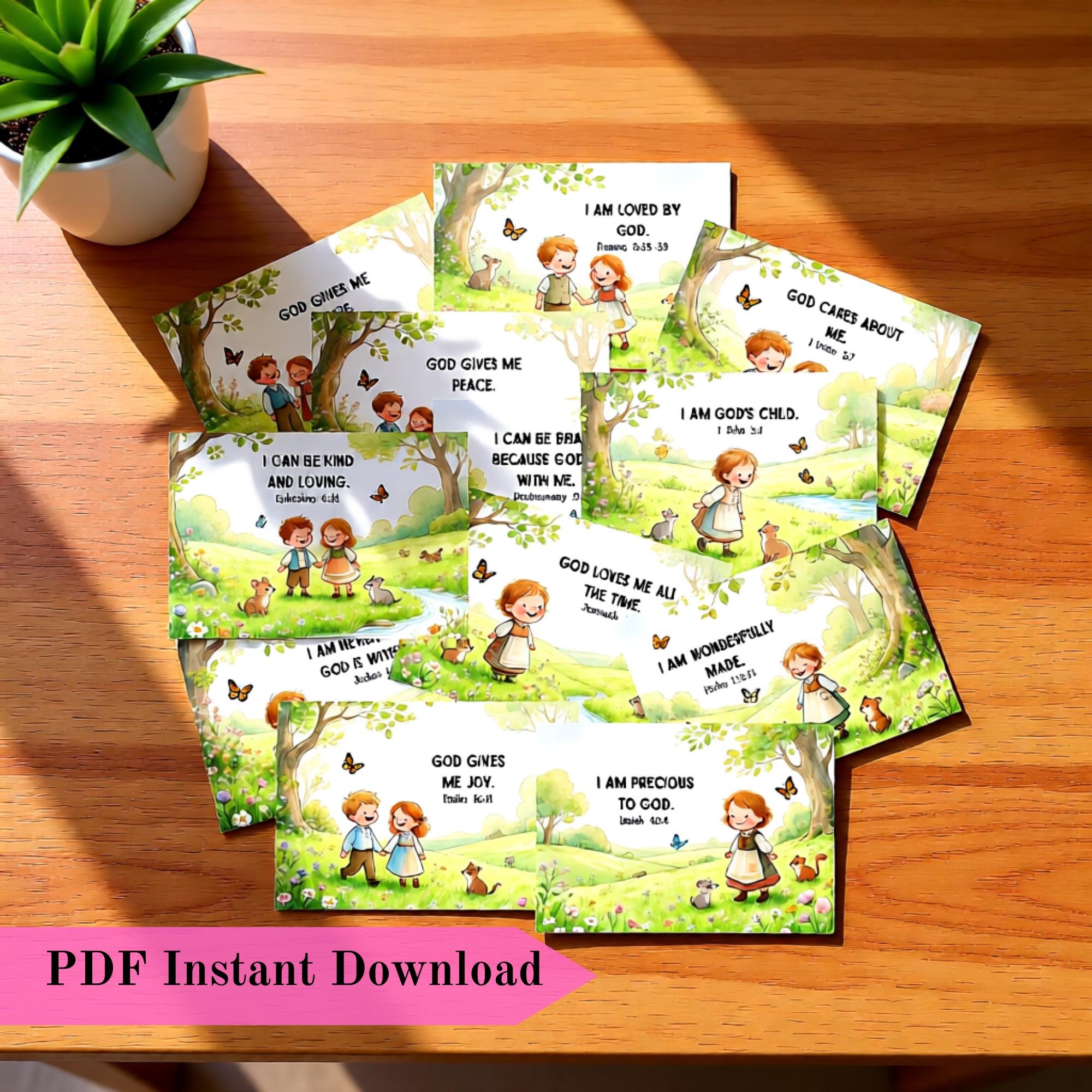 Bible Verse Affirmation Cards for Kids | Christian Positive ...