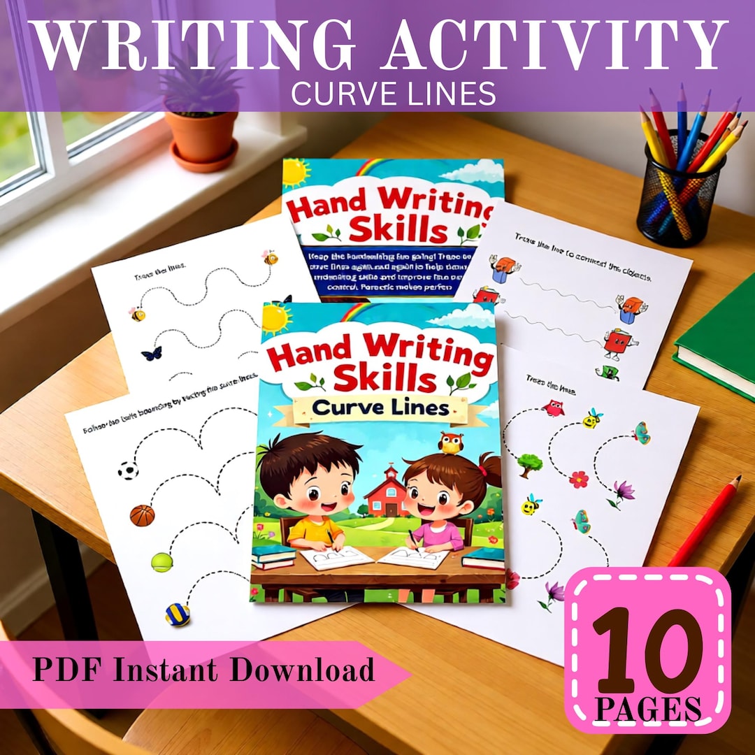 Writing Activity Curve Lines Worksheet | Handwriting Practice for ...