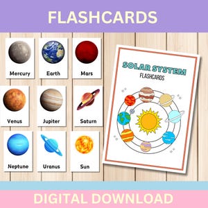 Sonnensystem Karteikarten | Druckbare Montessori Materialien & Lernressourcen für die Homeschool für den Einsatz im Klassenzimmer