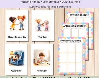 Visual Daily Routine Cards for Autism & SPED | 100 Autism‑Friendly Routine Cards + Printable Charts (PDF)