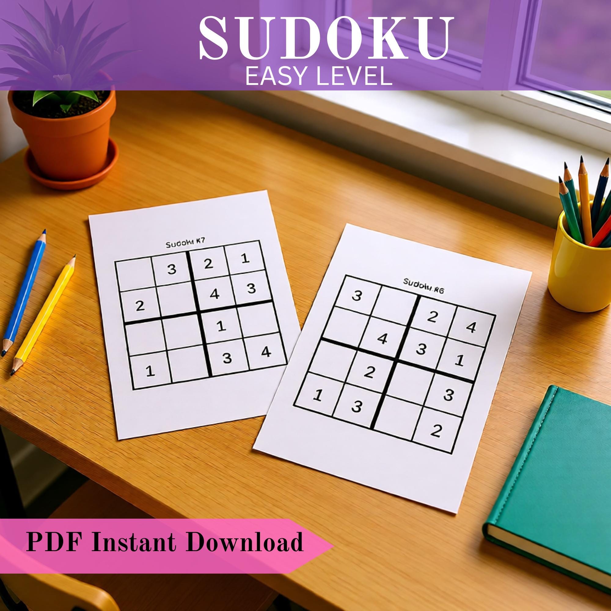 Sudoku for Kids Easy Level | Printable Sudoku Puzzles Ages 6-10