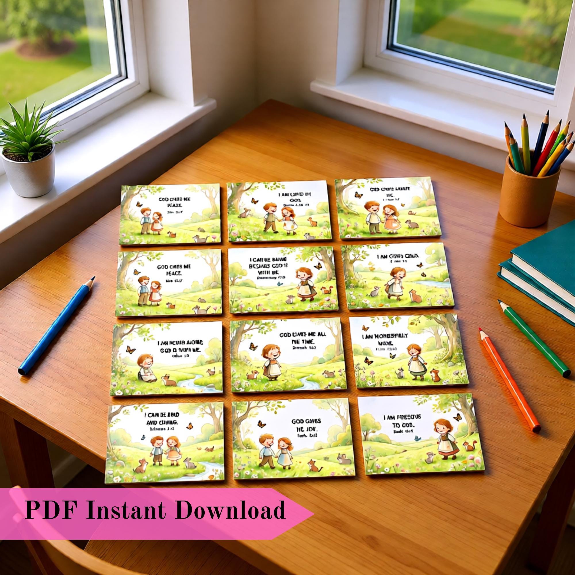 Bible Verse Affirmation Cards for Kids | Christian Positive ...