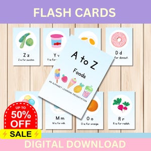 A tot Z-flashkaart voor kinderen | Minimalistische alfabetkaarten in pdf-bestand A4-formaat| Leermateriaal, flitskaarten, PowerPoint-presentatie