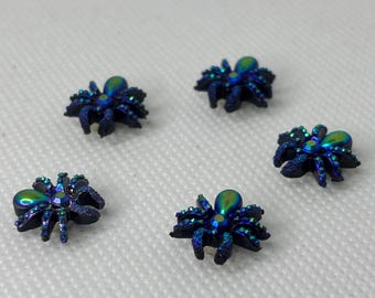 Set of 5 Small Spider Magnets | Spooky Animal Decor