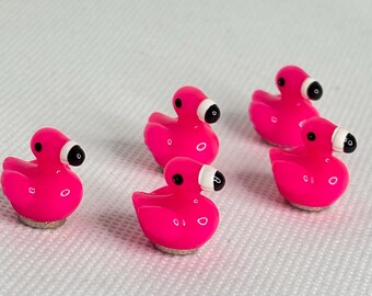 Set of 5 Pink Flamingo Magnets | Animal Decor