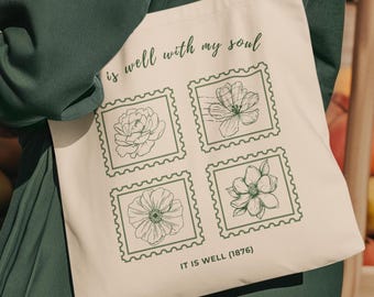 Christian Tote Bag with Bible Verse Canvas Faith Tote for Women Scripture Bag Church Bible Study Gift Psalm Be Still and Know Scripture