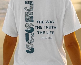 Christelijk T-shirt, Jezus De Weg De Waarheid Het Leven, Bijbelvers Johannes 14:6