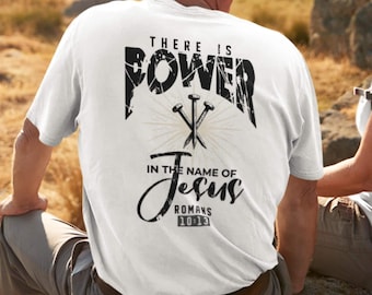 Comfort Colors Christian Religious Shirt There Is Power Jesus Name Faith Tee Worship Apparel Bible Verse Gift Men Believer Testimony Garment