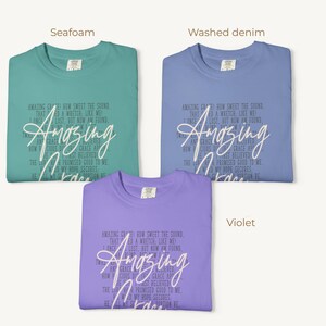 Spiritual Connection Tshirt Amazing Grace Design Christian Hymn Message Faith Based Apparel Women Believers Clothing Worship Experience Garment Church Service Outfit Bible Study Group Wear Comfortable Cotton Material Breathable Fabric