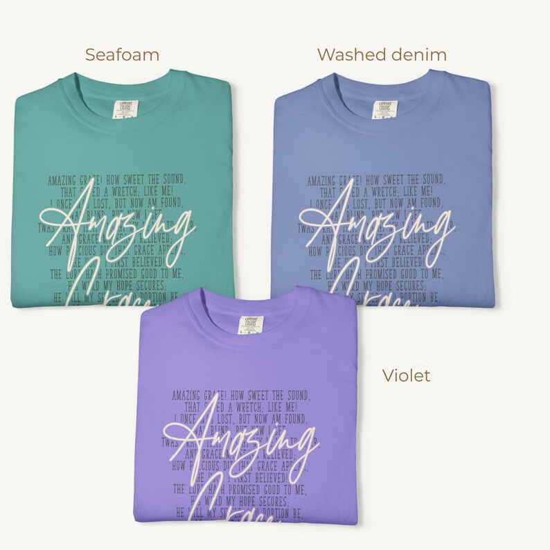 Spiritual Connection Tshirt Amazing Grace Design Christian Hymn Message Faith Based Apparel Women Believers Clothing Worship Experience Garment Church Service Outfit Bible Study Group Wear Comfortable Cotton Material Breathable Fabric