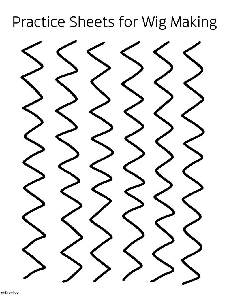 Wig Worksheets.pdf Wig Making Practice Sheets, Wig Maker, Wig Making, Practice Sheets ...