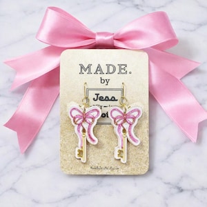 Romantic Bow Key Earrings | Coquette Regency Inspired Jewelry | Secret Romance Collection