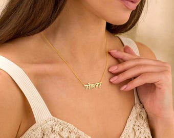 Gepersonaliseerde Hindi-naamketting voor vrouwen, aangepaste Devanagari-hanger cadeau voor haar, Indiase sieraden, Diwali-cadeau