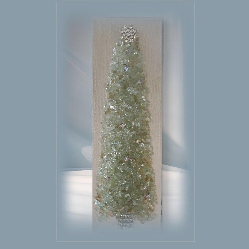 LED Multicolor Lighted Resin Platinum Shattered Glass Tree Etsy