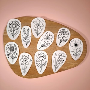 Floral Stick And Stitch Embroidery, 10 Flower Hand Embroidery Transfers, Flower Sewing Design, Peel And Stick Embroidery, Floral Embroidery