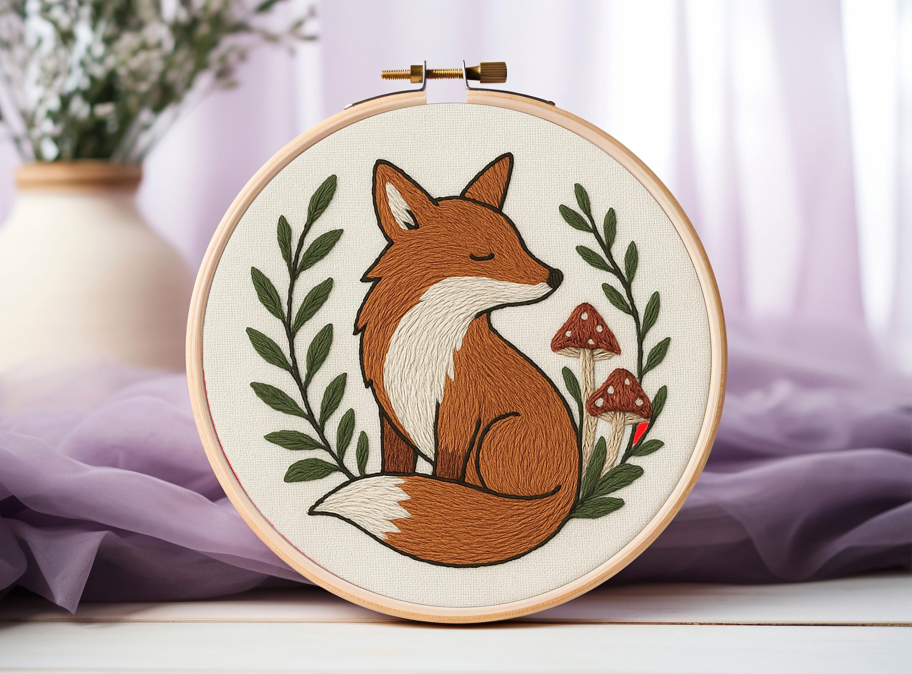 Fox Embroidery Pattern, Woodland Animal Design (PDF Pattern) - Etsy