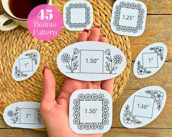 Stick and Stitch Beanie Embroidery Patterns | Printable Hand Embroidery Pattern | Minimal Botanical Look | DIY Hat Pattern
